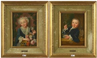 Jeune fille au bouquet de fleurs, 1751