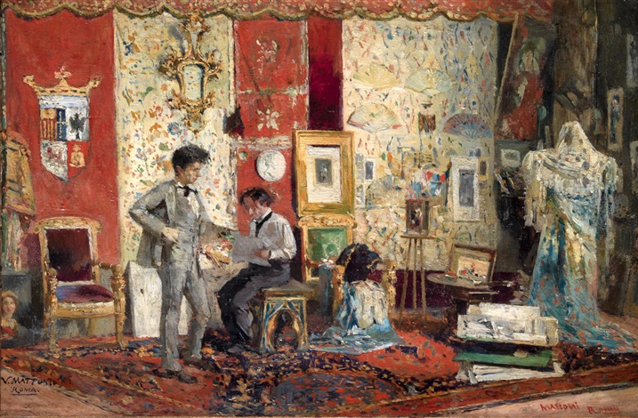 Estudio del pintor en Roma by Virgilio Mattoni de la Fuente on
