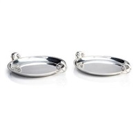 Two silver plates/trays, 1939