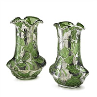 Pair overlaid vases, 1900