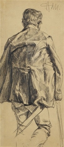 Laufender Mann Von Hinten Preliminary Study By Adolph Von Menzel On Artnet