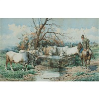 CATTLE AT THE WATERING HOLE, 1872, 1872