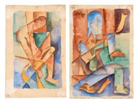 Kugelspielerin / Mann im Fisch / Fischer, 1920