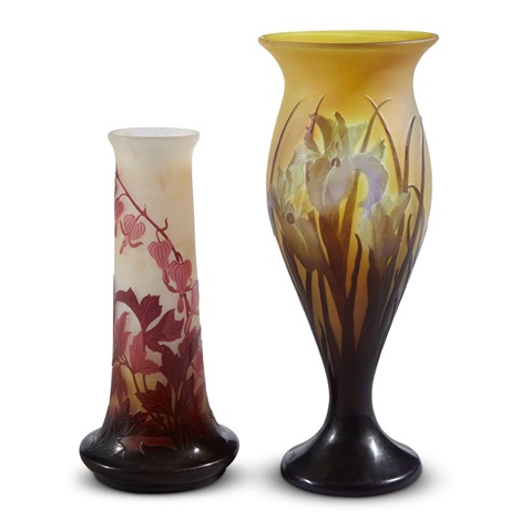 Two Acid Etched Glass Vases By Cristallerie Schneider On Artnet