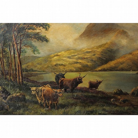 landscape victorian scottish glover william paintings highlands pair artnet cm