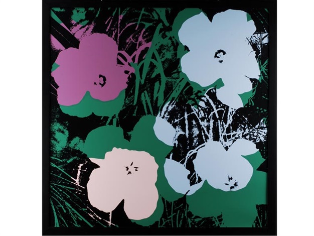 Flowers In Schwarz Pink Grun Und Blau By Andy Warhol On Artnet