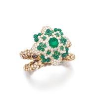 M. Gérard. Emerald and diamond bracelet/brooch...