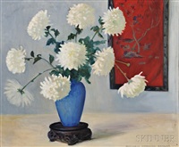 red, white, and blue/a still life with peonies by margaret fitzhugh browne