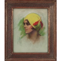 Portrait of a woman in a yellow hat, 1900 Portrait of a woman in a yellow hat, 1900