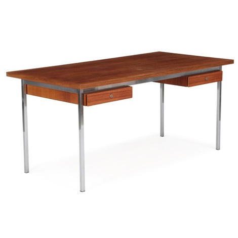 Executive Desk With Chromed Steel Frame By Florence Knoll On Artnet