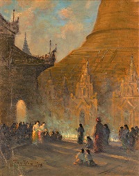 Ceremony at Shwedagon Pagoda, 1978