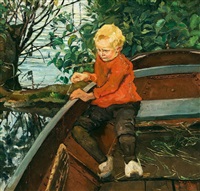 Knabe im Boot, 1916