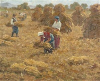 Bauern bei der Getreideernte