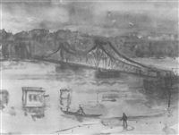 Hochwasser am Eisernen Steg in Frankfurt am..., 1970 Hochwasser am Eisernen Steg in Frankfurt am..., 1970