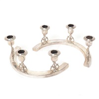 Pair of J. Wagner & Sons Demilune Candlestick...