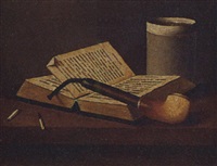 Still life of a pipe, book and cup, 1884–1884 Still life of a pipe, book and cup, 1884–1884