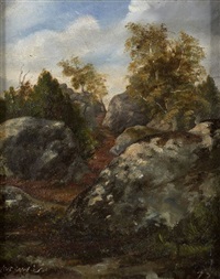 Le rocher Cuvier à Barbizon, 1877