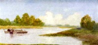 Flusslandschaft mit Booten, 1913