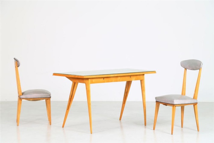 Writing Desk And Two Chairs By Gino Levi Montalcini On Artnet Two Chairs By Gino Levi Montalcini
