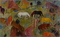 Tiere und Menschen in der Landschaft, 1918–1919 Tiere und Menschen in der Landschaft, 1918–1919