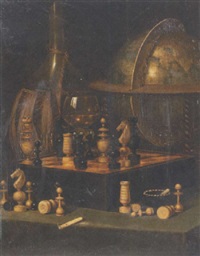 Stilleben mit Schachspiel