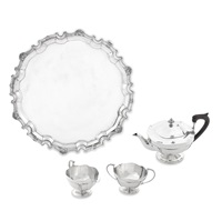 A silver salver, 1965