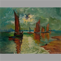 Sailboats at Night