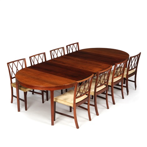 Dining Room Of Brazilian Rosewood Consisting Eight Chairs And Table With Extension By Ole Dining Room Of Brazilian Rosewood Consisting Eight Chairs And Table With Extension By Ole