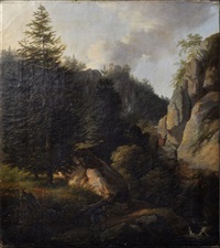Gebirgslandschaft (wohl im Zittauer Gebirge) , 1823