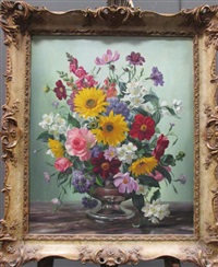 Still life of flowers in a vase