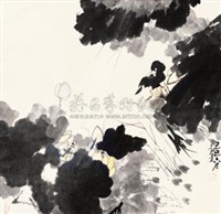 荷花翠鸟