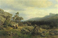 Gebirgslandschaft mit einer Schäferin,..., 1862–1862 Gebirgslandschaft mit einer Schäferin,..., 1862–1862