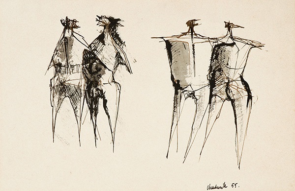 two dancing figures