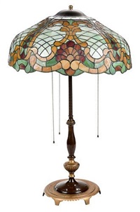 R. Williamson & Co. Leaded Glass Shade with... R. Williamson & Co. Leaded Glass Shade with...