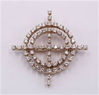 JEWELRY. AGA Correa 14kt Gold and Diamond Brooch.