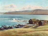Motiv med bygd og vand fra Færøerne, 1930