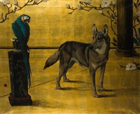 Pastor alemán y loro, 1917