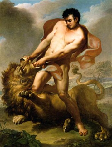 Hercules And The Nemean Lion By Italian School 18 On Artnet