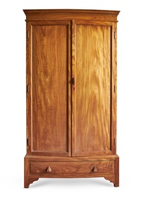 A COTSWOLD SCHOOL SATINWOOD WARDROBE,..., 1920 A COTSWOLD SCHOOL SATINWOOD WARDROBE,..., 1920