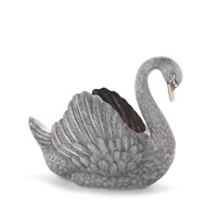A large silver swan table ornament, 1971