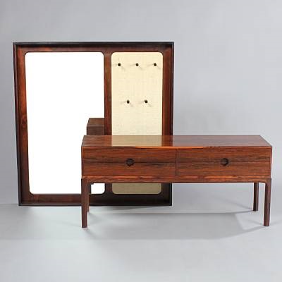 Hall Chest With Four Drawers And A Mirror With Coat Rack Model 394