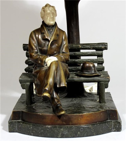 Der Dichter Goethe Auf Einer Bank Sitzend Mit Lampenmontage Zweiflammig By Julius Paul Schmidt Felling On Artnet