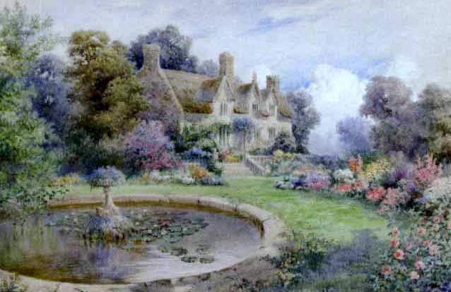 An old thatched house, Somerset by T. Noel Smith on artnet