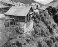 Dorfansicht in den Alpen