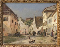 Belebte Dorfstraße