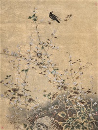 最爱黄花晚节香 (Flower and bird)