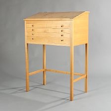 Free Standing Cherry Wood Writing Desk By Helge Vestergaard Jensen Free Standing Cherry Wood Writing Desk By Helge Vestergaard Jensen