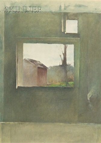 View Through The Window The Red Barn By Peter Poskas On Artnet