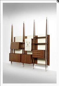 “Libreria” Beech shelving system and brass shoes