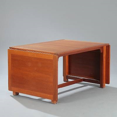 Library Table With Two Fold Down Leaves And Out Legs By Børge Library Table With Two Fold Down Leaves And Out Legs By Børge Mogensen